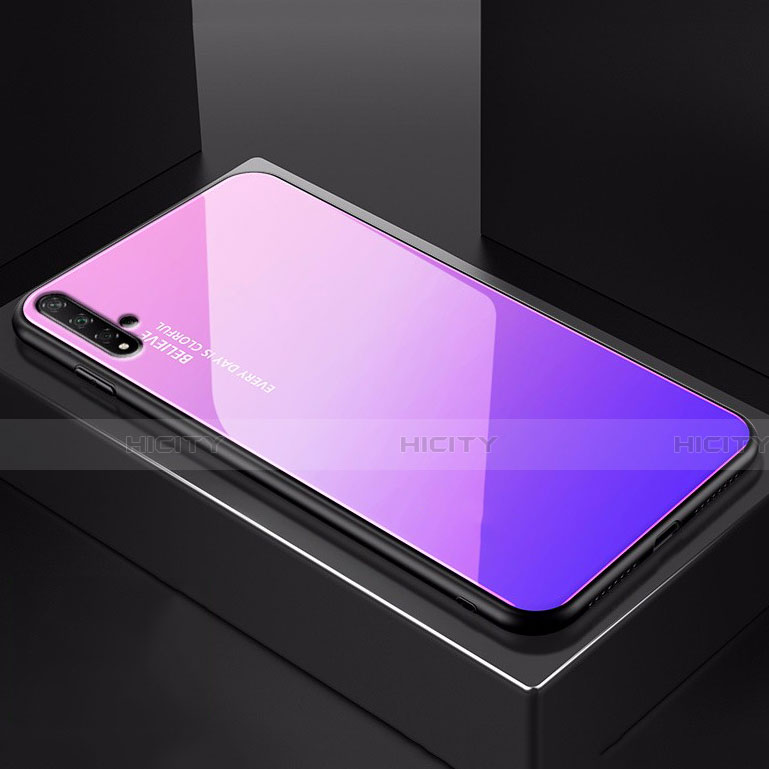 Silikon Schutzhülle Rahmen Tasche Hülle Spiegel Farbverlauf Regenbogen H01 für Huawei Nova 5T