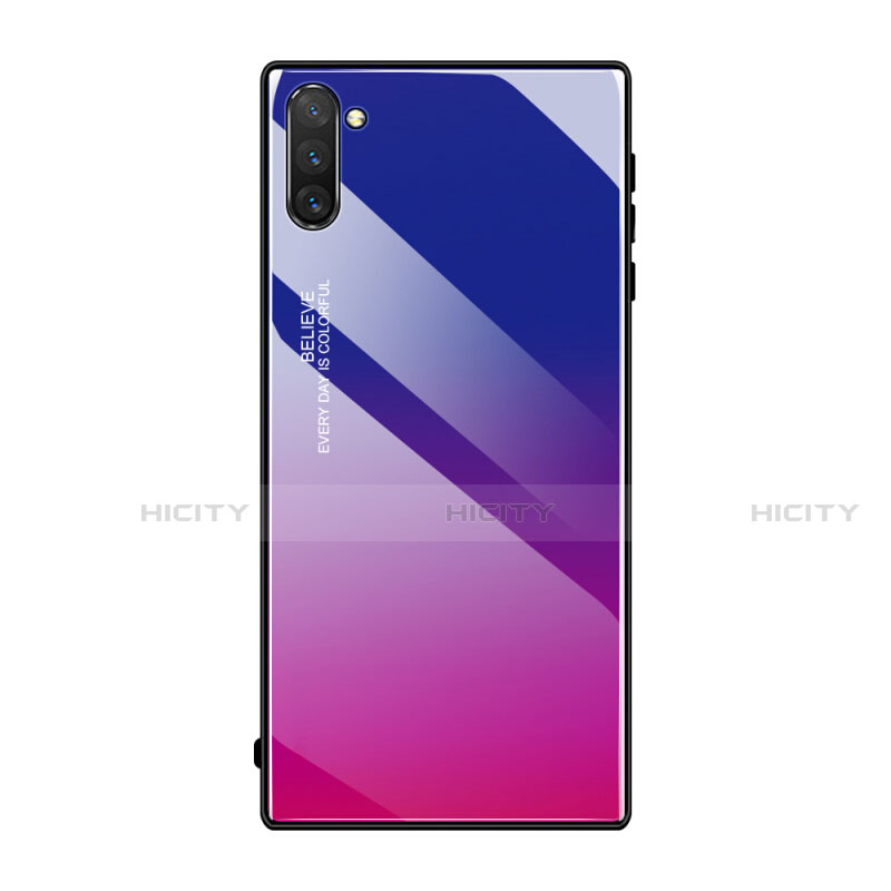 Silikon Schutzhülle Rahmen Tasche Hülle Spiegel Farbverlauf Regenbogen H01 für Samsung Galaxy Note 10 5G Pink Plus