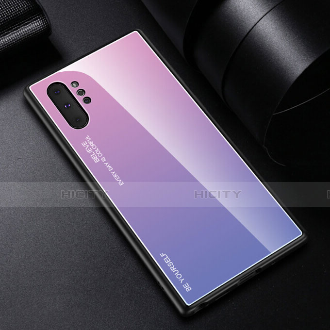 Silikon Schutzhülle Rahmen Tasche Hülle Spiegel Farbverlauf Regenbogen H01 für Samsung Galaxy Note 10 Plus 5G