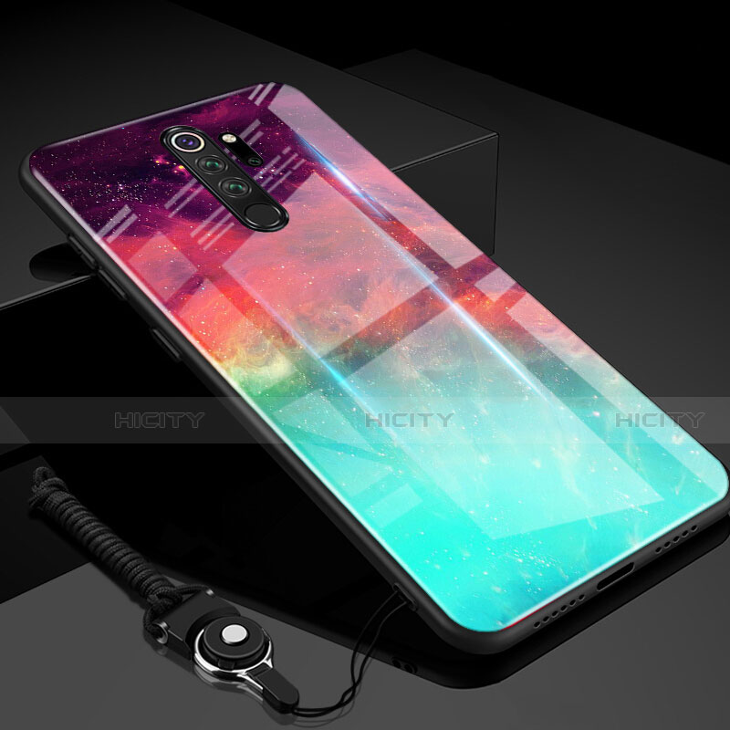 Silikon Schutzhülle Rahmen Tasche Hülle Spiegel Farbverlauf Regenbogen H01 für Xiaomi Redmi Note 8 Pro groß