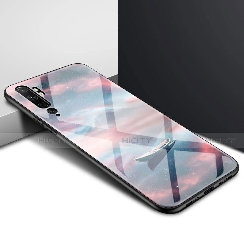 Silikon Schutzhülle Rahmen Tasche Hülle Spiegel Farbverlauf Regenbogen H02 für Xiaomi Mi Note 10 groß