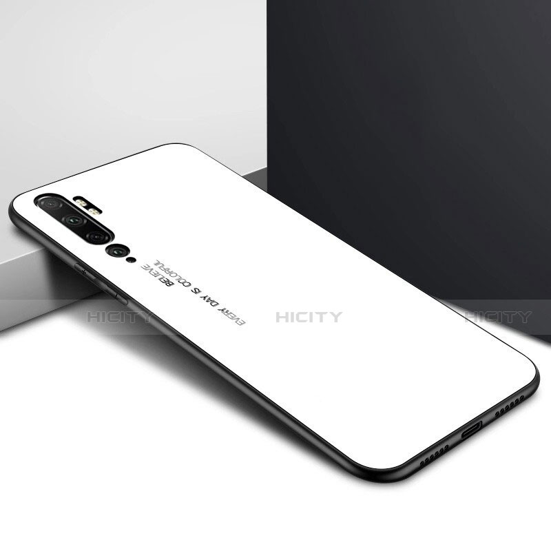 Silikon Schutzhülle Rahmen Tasche Hülle Spiegel Farbverlauf Regenbogen H02 für Xiaomi Mi Note 10 groß