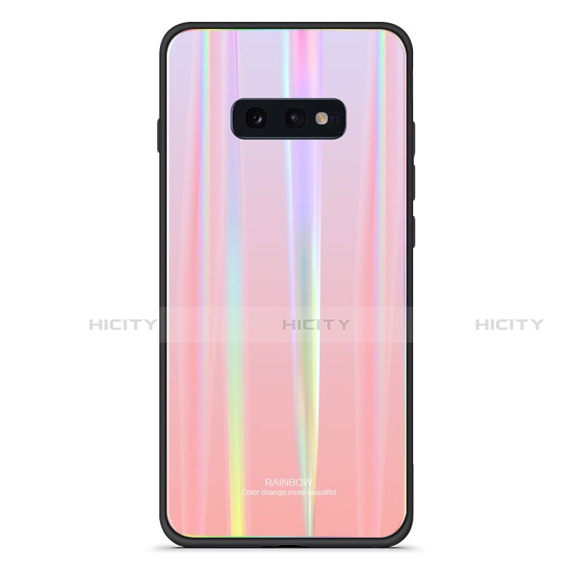 Silikon Schutzhülle Rahmen Tasche Hülle Spiegel Farbverlauf Regenbogen H04 für Samsung Galaxy S10e