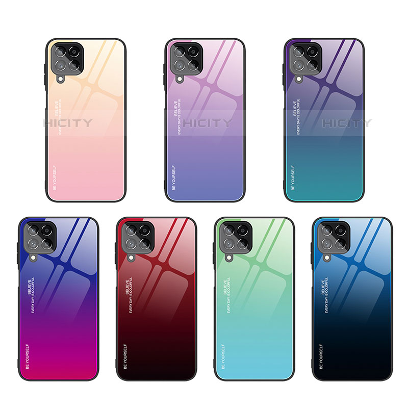 Silikon Schutzhülle Rahmen Tasche Hülle Spiegel Farbverlauf Regenbogen JD1 für Samsung Galaxy M53 5G groß