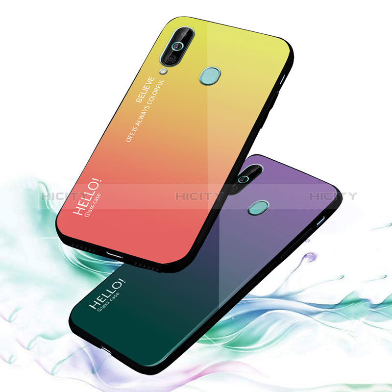 Silikon Schutzhülle Rahmen Tasche Hülle Spiegel Farbverlauf Regenbogen LS1 für Samsung Galaxy A60
