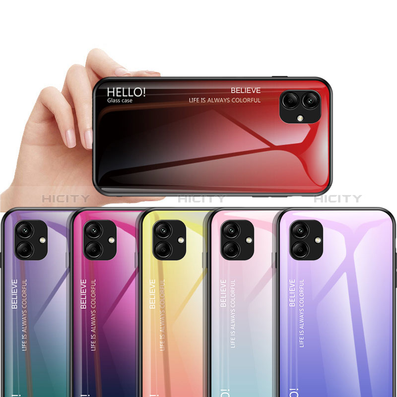 Silikon Schutzhülle Rahmen Tasche Hülle Spiegel Farbverlauf Regenbogen LS1 für Samsung Galaxy M04
