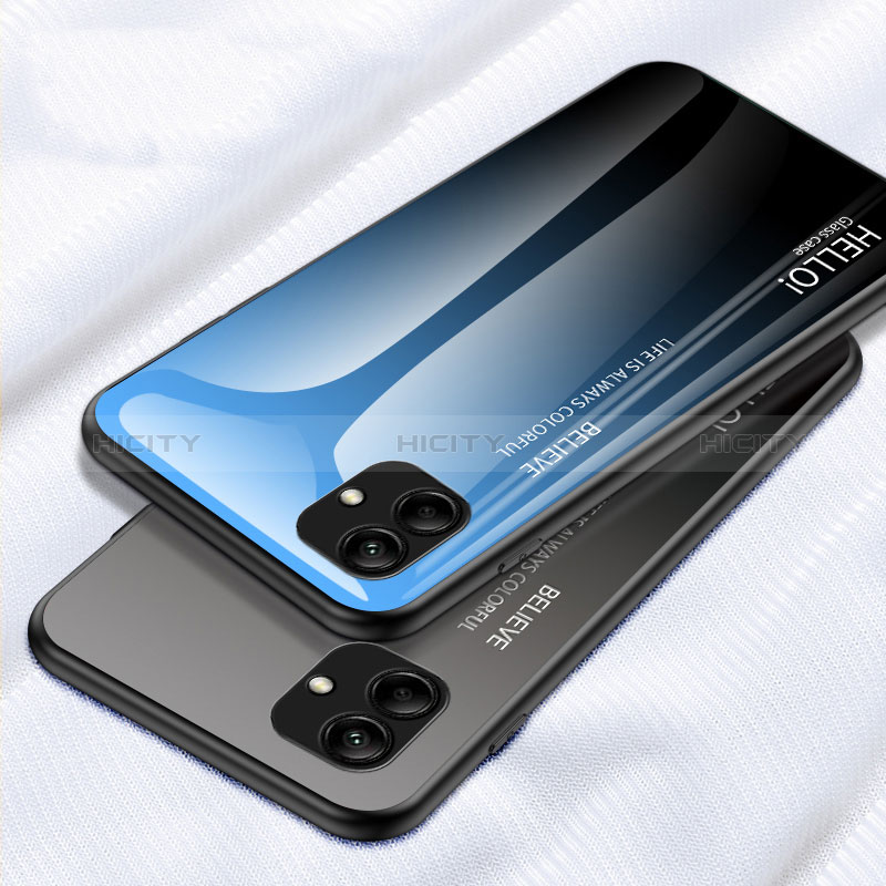 Silikon Schutzhülle Rahmen Tasche Hülle Spiegel Farbverlauf Regenbogen LS1 für Samsung Galaxy M04