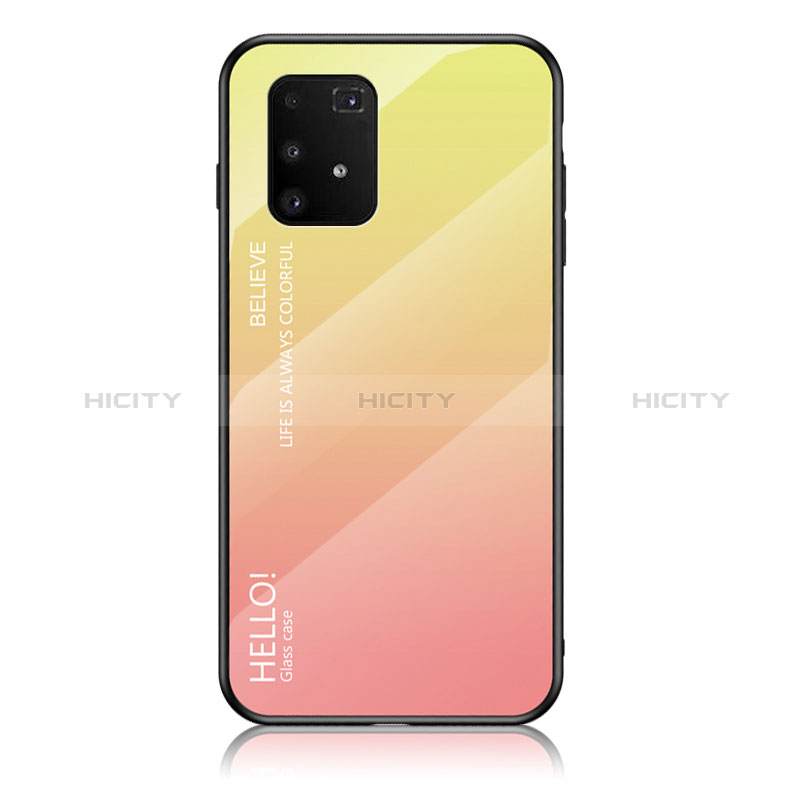 Silikon Schutzhülle Rahmen Tasche Hülle Spiegel Farbverlauf Regenbogen LS1 für Samsung Galaxy M80S