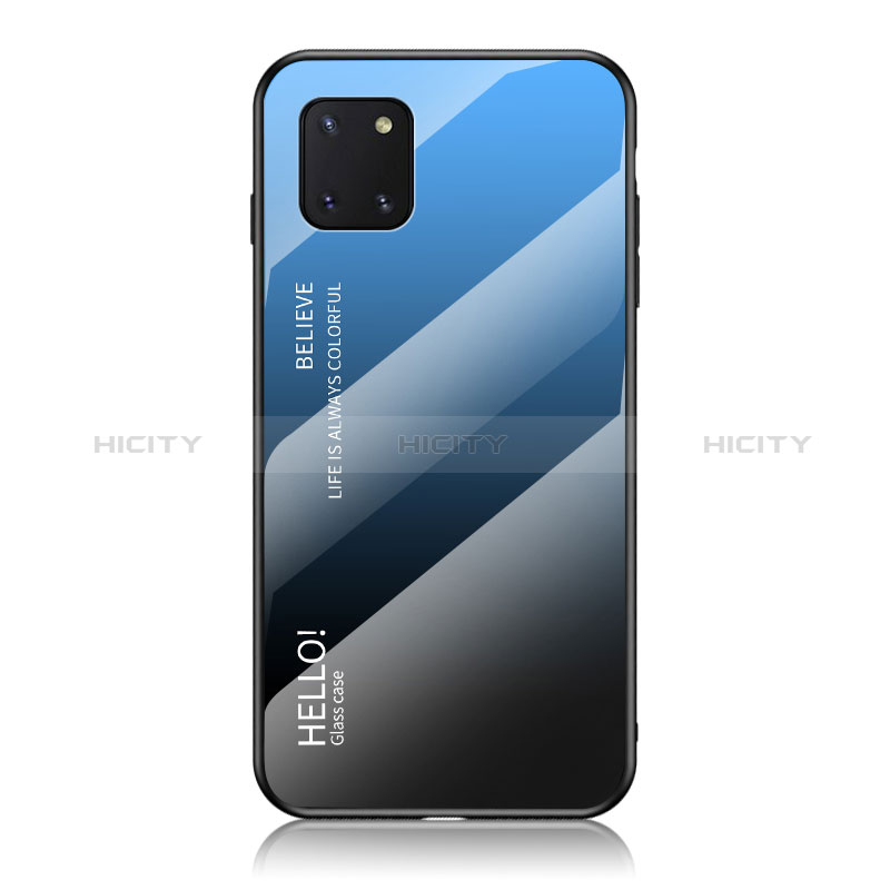 Silikon Schutzhülle Rahmen Tasche Hülle Spiegel Farbverlauf Regenbogen LS1 für Samsung Galaxy Note 10 Lite groß