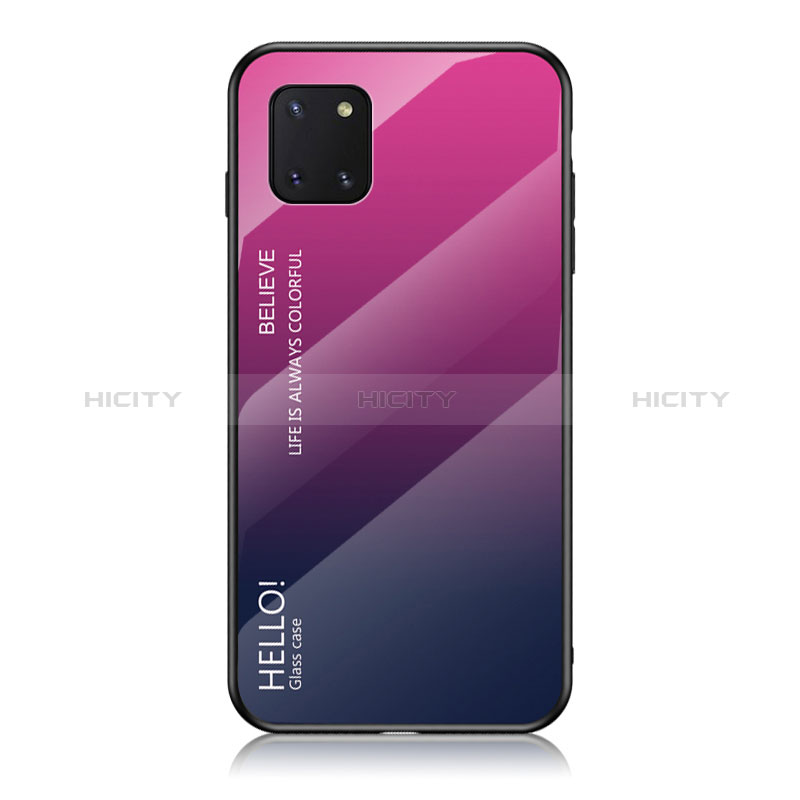 Silikon Schutzhülle Rahmen Tasche Hülle Spiegel Farbverlauf Regenbogen LS1 für Samsung Galaxy Note 10 Lite groß
