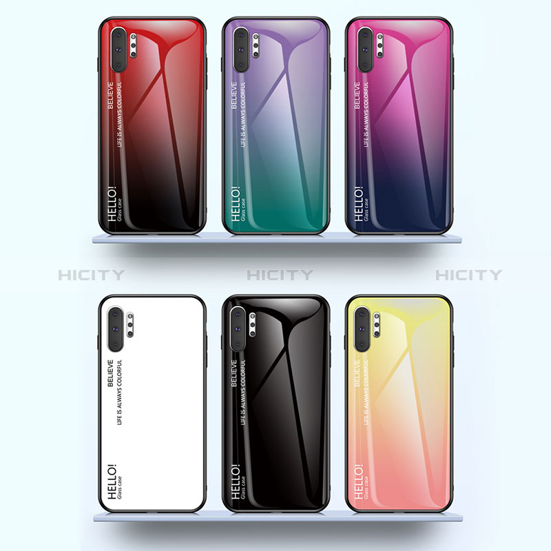 Silikon Schutzhülle Rahmen Tasche Hülle Spiegel Farbverlauf Regenbogen LS1 für Samsung Galaxy Note 10 Plus 5G groß