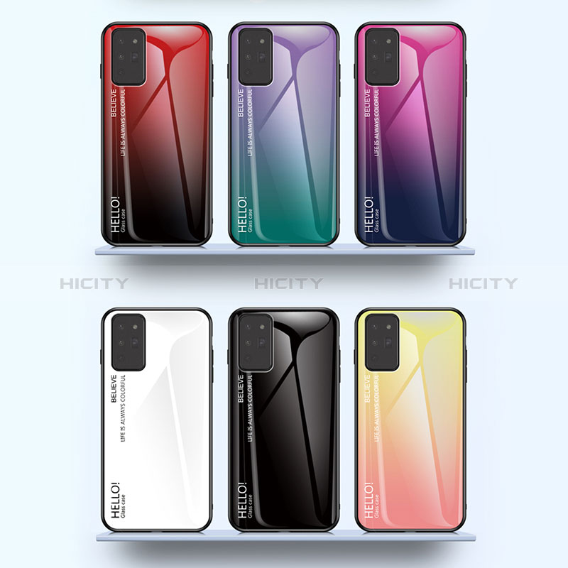 Silikon Schutzhülle Rahmen Tasche Hülle Spiegel Farbverlauf Regenbogen LS1 für Samsung Galaxy Note 20 5G