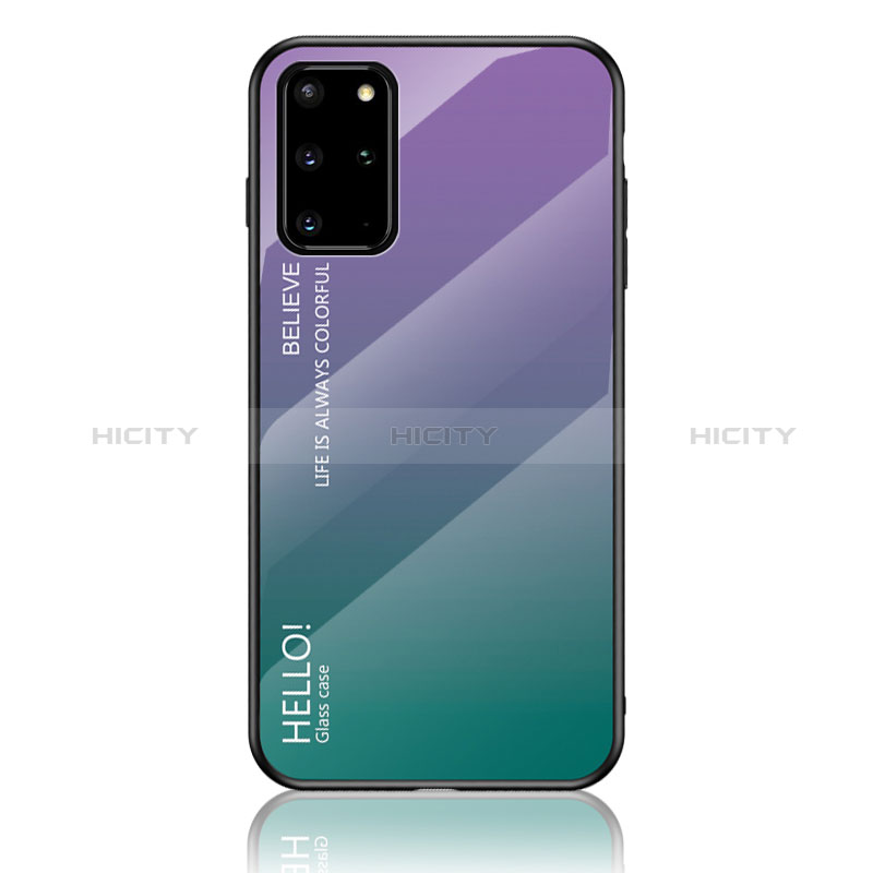 Silikon Schutzhülle Rahmen Tasche Hülle Spiegel Farbverlauf Regenbogen LS1 für Samsung Galaxy S20 Plus 5G Plusfarbig