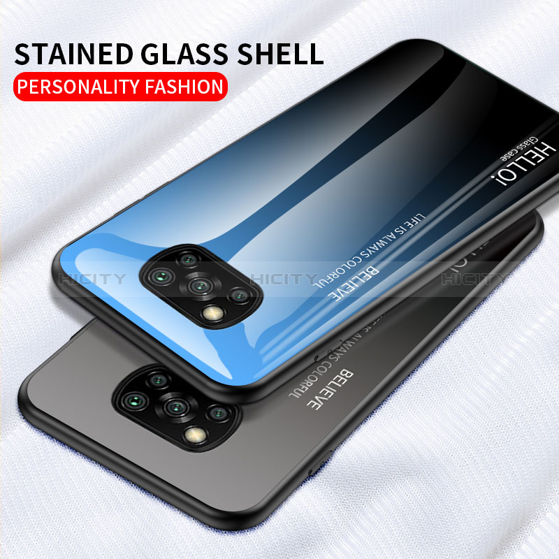 Silikon Schutzhülle Rahmen Tasche Hülle Spiegel Farbverlauf Regenbogen LS1 für Xiaomi Poco X3 NFC