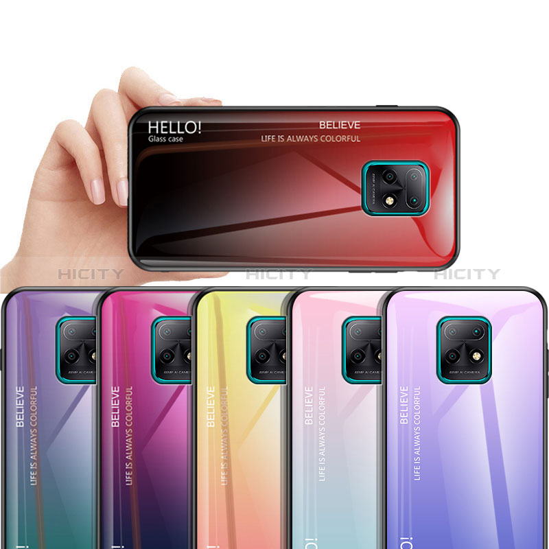 Silikon Schutzhülle Rahmen Tasche Hülle Spiegel Farbverlauf Regenbogen LS1 für Xiaomi Redmi 10X 5G groß