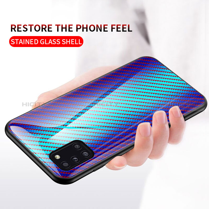 Silikon Schutzhülle Rahmen Tasche Hülle Spiegel Farbverlauf Regenbogen LS2 für Samsung Galaxy A31 groß
