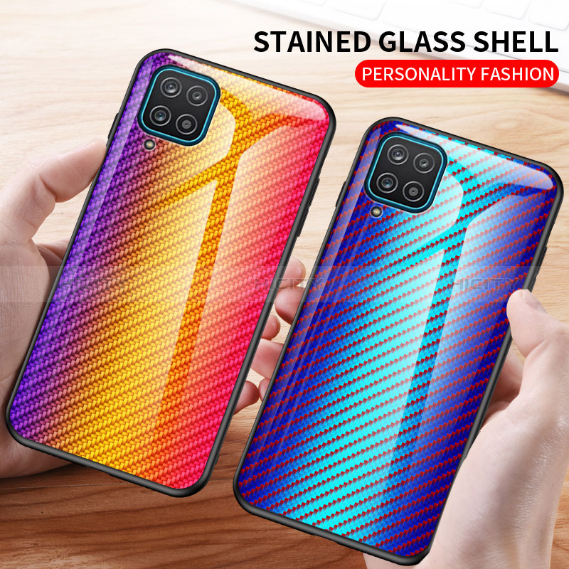 Silikon Schutzhülle Rahmen Tasche Hülle Spiegel Farbverlauf Regenbogen LS2 für Samsung Galaxy M12