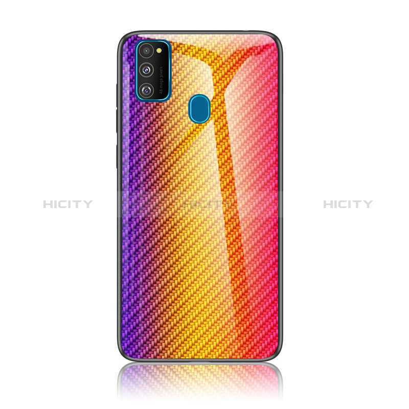 Silikon Schutzhülle Rahmen Tasche Hülle Spiegel Farbverlauf Regenbogen LS2 für Samsung Galaxy M30s groß