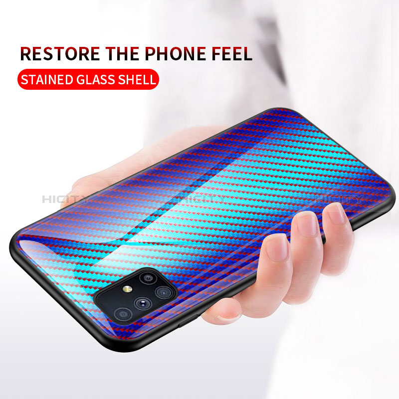 Silikon Schutzhülle Rahmen Tasche Hülle Spiegel Farbverlauf Regenbogen LS2 für Samsung Galaxy M31s