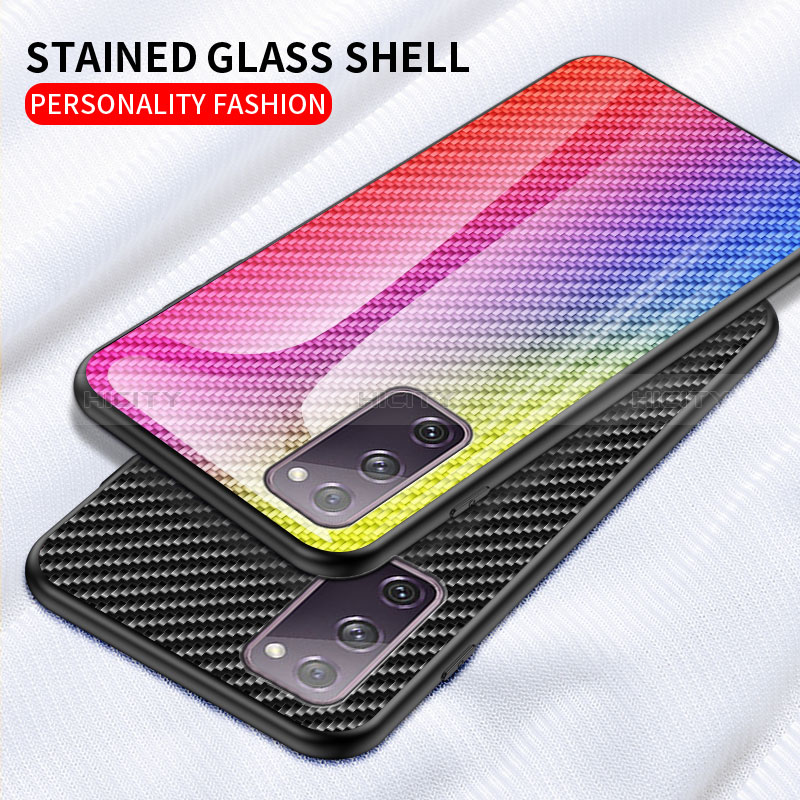 Silikon Schutzhülle Rahmen Tasche Hülle Spiegel Farbverlauf Regenbogen LS2 für Samsung Galaxy S20 FE (2022) 5G