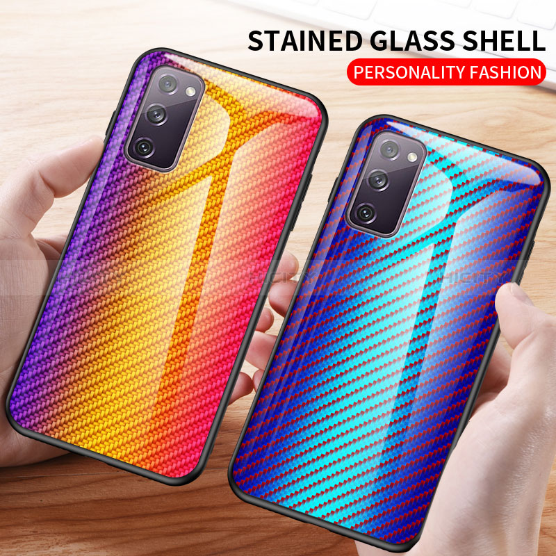 Silikon Schutzhülle Rahmen Tasche Hülle Spiegel Farbverlauf Regenbogen LS2 für Samsung Galaxy S20 FE (2022) 5G