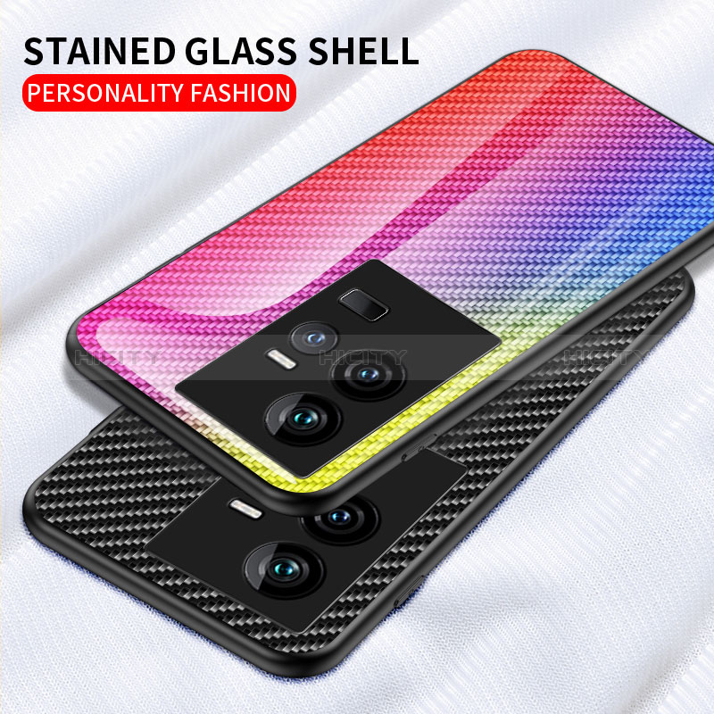 Silikon Schutzhülle Rahmen Tasche Hülle Spiegel Farbverlauf Regenbogen LS2 für Vivo iQOO 11 5G