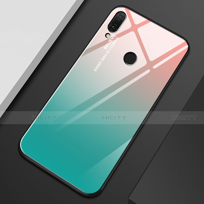 Silikon Schutzhülle Rahmen Tasche Hülle Spiegel Farbverlauf Regenbogen M01 für Huawei Enjoy 9 Plus groß
