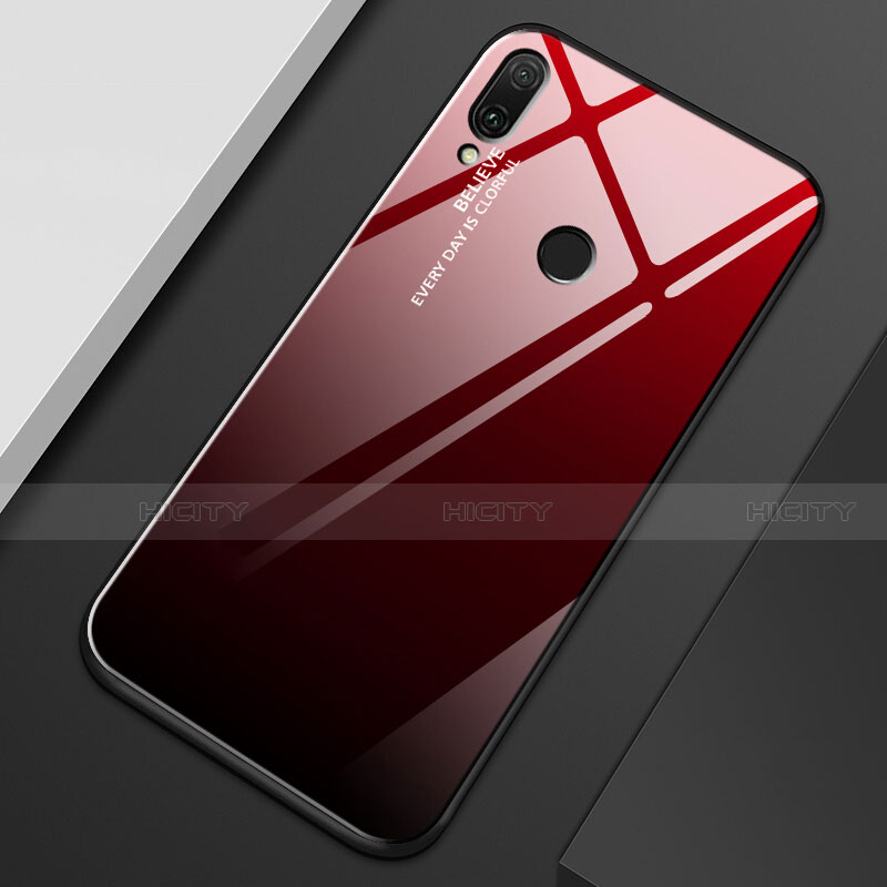 Silikon Schutzhülle Rahmen Tasche Hülle Spiegel Farbverlauf Regenbogen M01 für Huawei Y9 (2019)