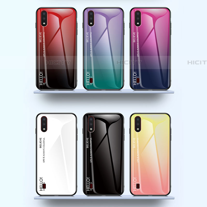 Silikon Schutzhülle Rahmen Tasche Hülle Spiegel Farbverlauf Regenbogen M01 für Samsung Galaxy A01 SM-A015