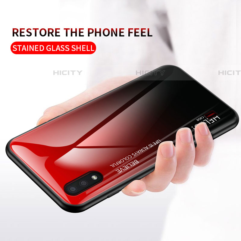 Silikon Schutzhülle Rahmen Tasche Hülle Spiegel Farbverlauf Regenbogen M01 für Samsung Galaxy A01 SM-A015