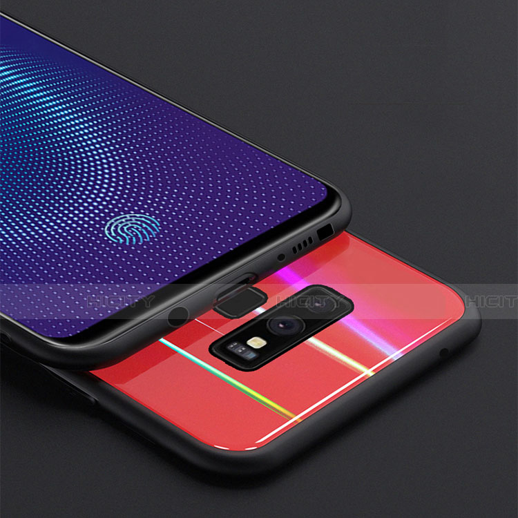 Silikon Schutzhülle Rahmen Tasche Hülle Spiegel Farbverlauf Regenbogen M01 für Samsung Galaxy Note 9 groß