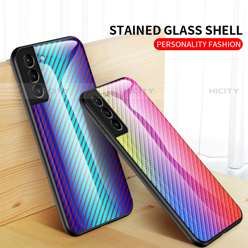 Silikon Schutzhülle Rahmen Tasche Hülle Spiegel Farbverlauf Regenbogen M01 für Samsung Galaxy S21 5G