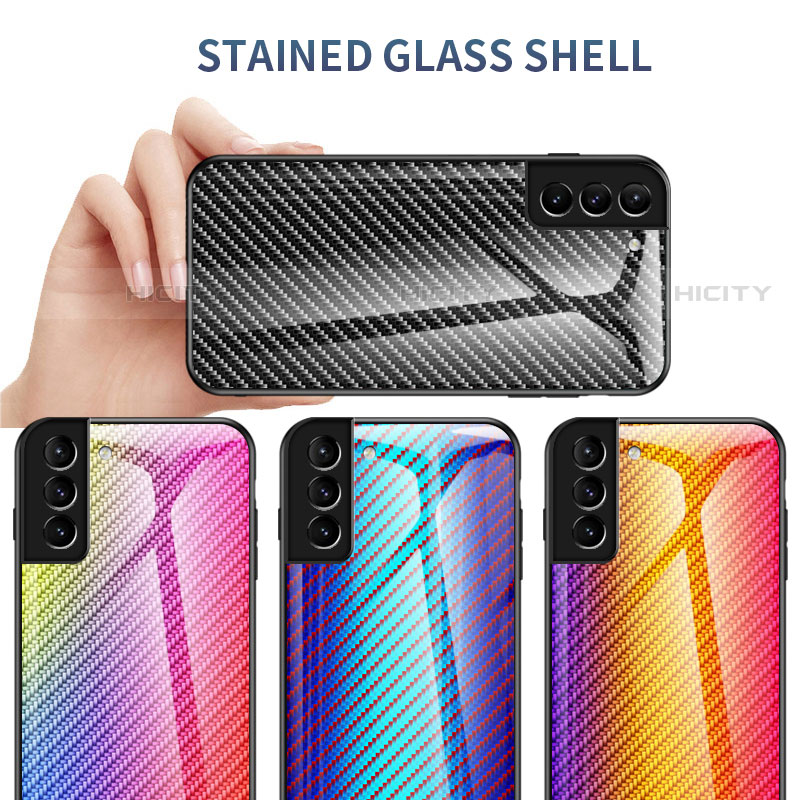 Silikon Schutzhülle Rahmen Tasche Hülle Spiegel Farbverlauf Regenbogen M01 für Samsung Galaxy S21 FE 5G