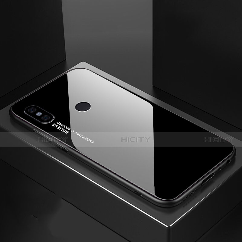 Silikon Schutzhülle Rahmen Tasche Hülle Spiegel Farbverlauf Regenbogen M01 für Xiaomi Mi A2