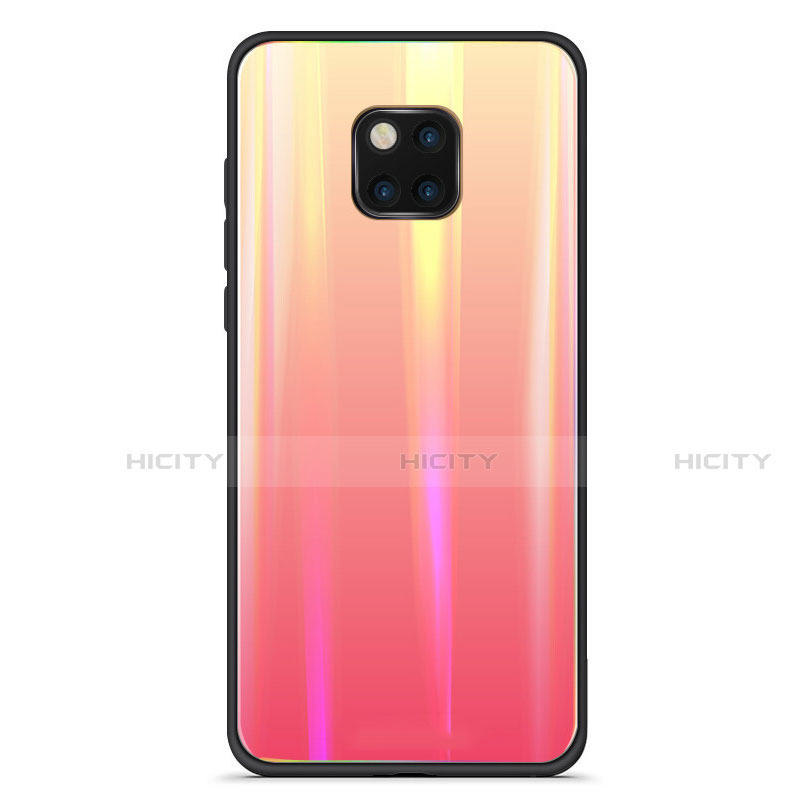 Silikon Schutzhülle Rahmen Tasche Hülle Spiegel Farbverlauf Regenbogen M02 für Huawei Mate 20 Pro groß