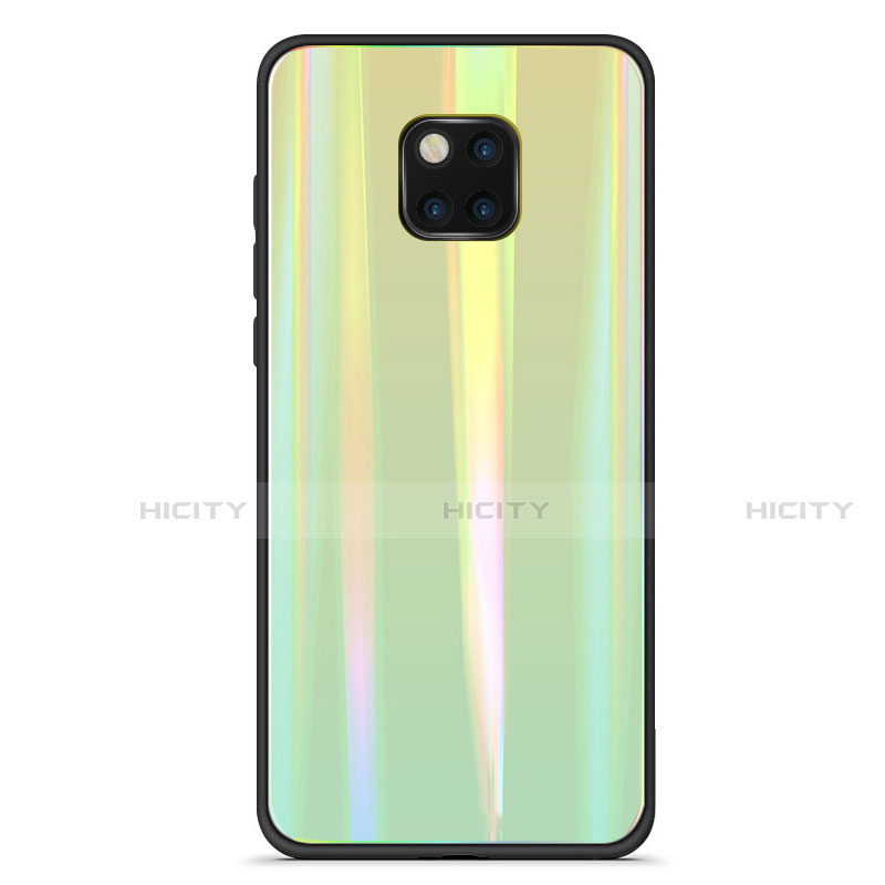 Silikon Schutzhülle Rahmen Tasche Hülle Spiegel Farbverlauf Regenbogen M02 für Huawei Mate 20 Pro Grün Plus