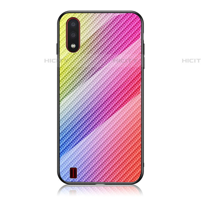 Silikon Schutzhülle Rahmen Tasche Hülle Spiegel Farbverlauf Regenbogen M02 für Samsung Galaxy A01 SM-A015