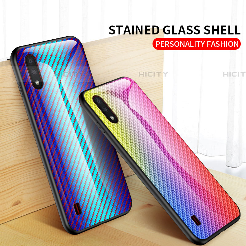 Silikon Schutzhülle Rahmen Tasche Hülle Spiegel Farbverlauf Regenbogen M02 für Samsung Galaxy A01 SM-A015