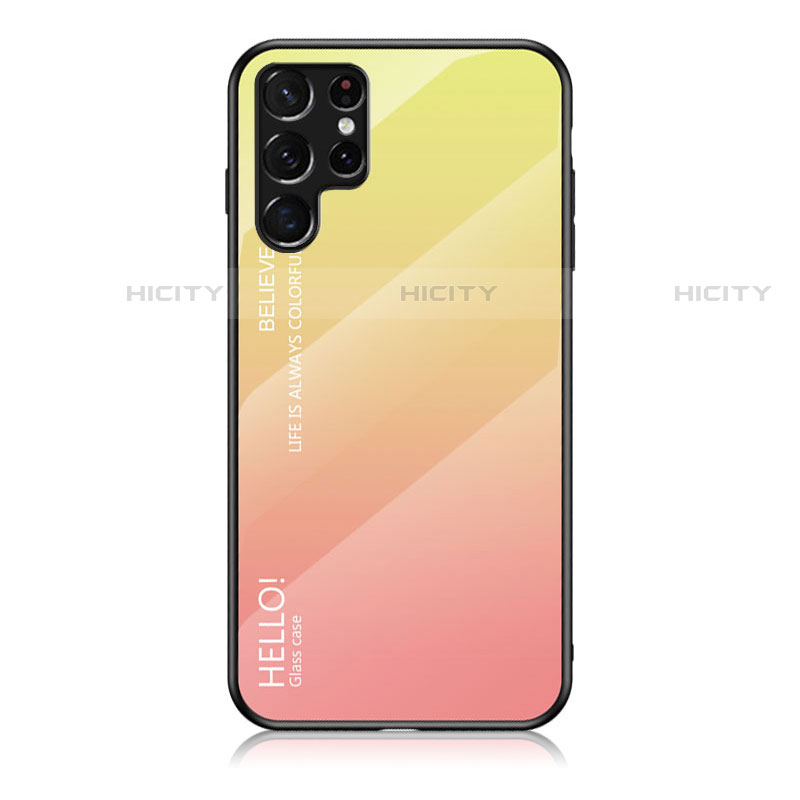Silikon Schutzhülle Rahmen Tasche Hülle Spiegel Farbverlauf Regenbogen M02 für Samsung Galaxy S21 Ultra 5G Orange