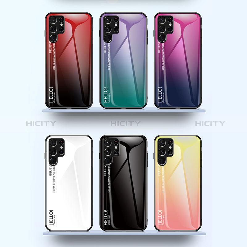 Silikon Schutzhülle Rahmen Tasche Hülle Spiegel Farbverlauf Regenbogen M02 für Samsung Galaxy S24 Ultra 5G