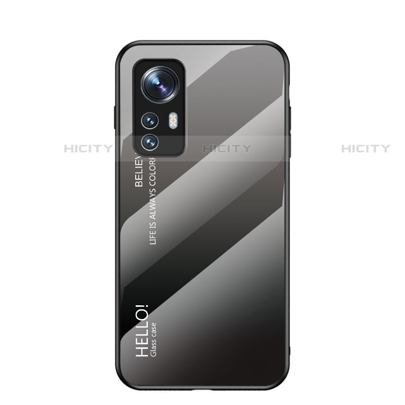 Silikon Schutzhülle Rahmen Tasche Hülle Spiegel Farbverlauf Regenbogen M02 für Xiaomi Mi 12S Pro 5G Grau