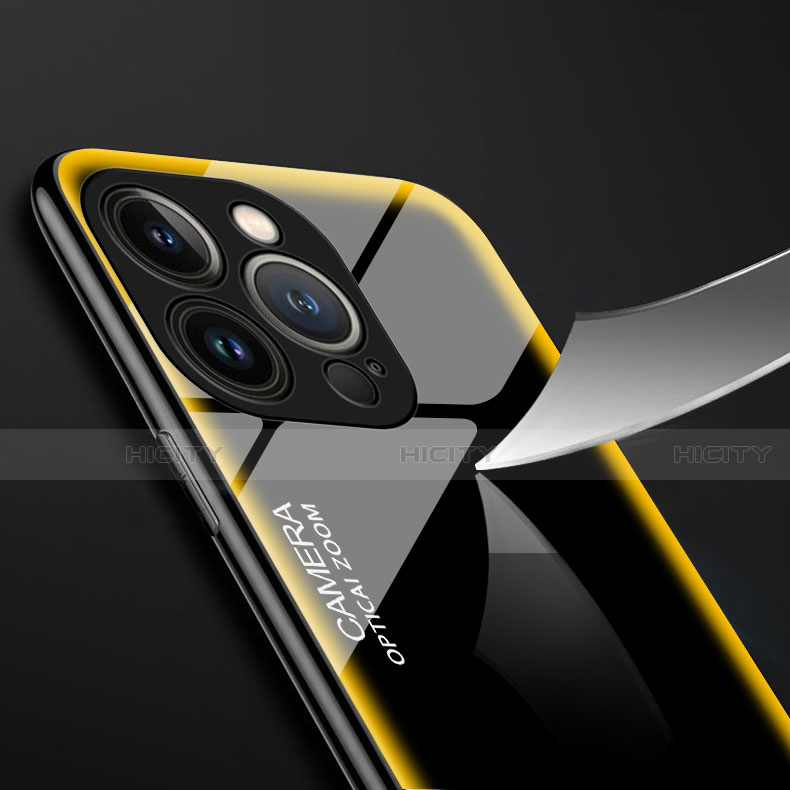 Silikon Schutzhülle Rahmen Tasche Hülle Spiegel für Apple iPhone 15 Pro groß
