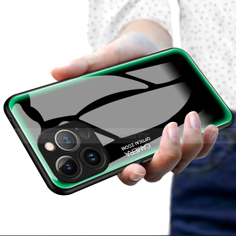 Silikon Schutzhülle Rahmen Tasche Hülle Spiegel für Apple iPhone 15 Pro groß