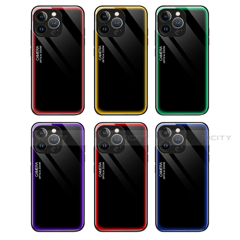 Silikon Schutzhülle Rahmen Tasche Hülle Spiegel für Apple iPhone 15 Pro groß