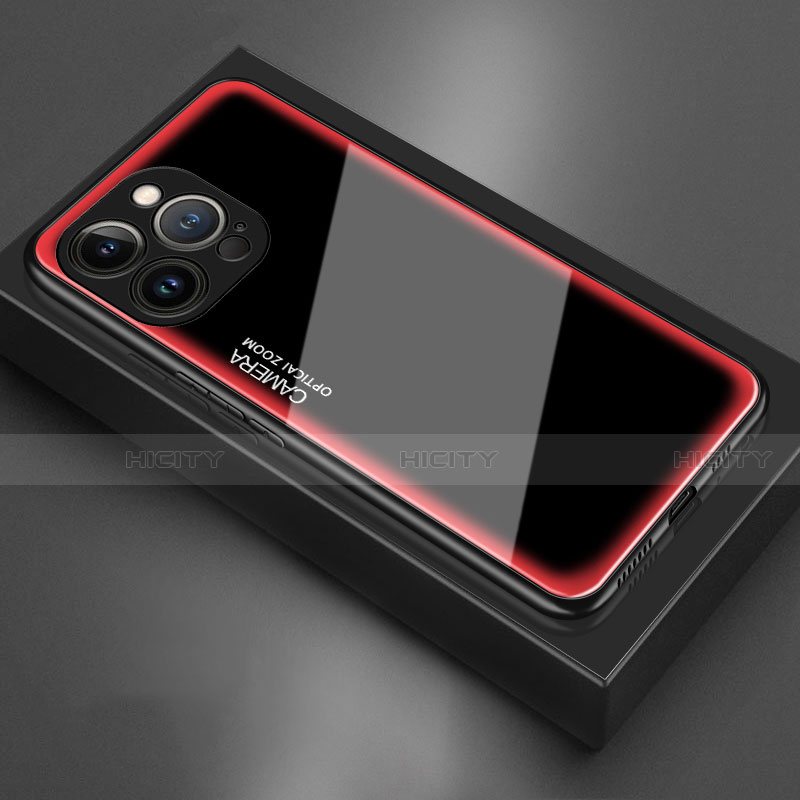 Silikon Schutzhülle Rahmen Tasche Hülle Spiegel für Apple iPhone 15 Pro groß