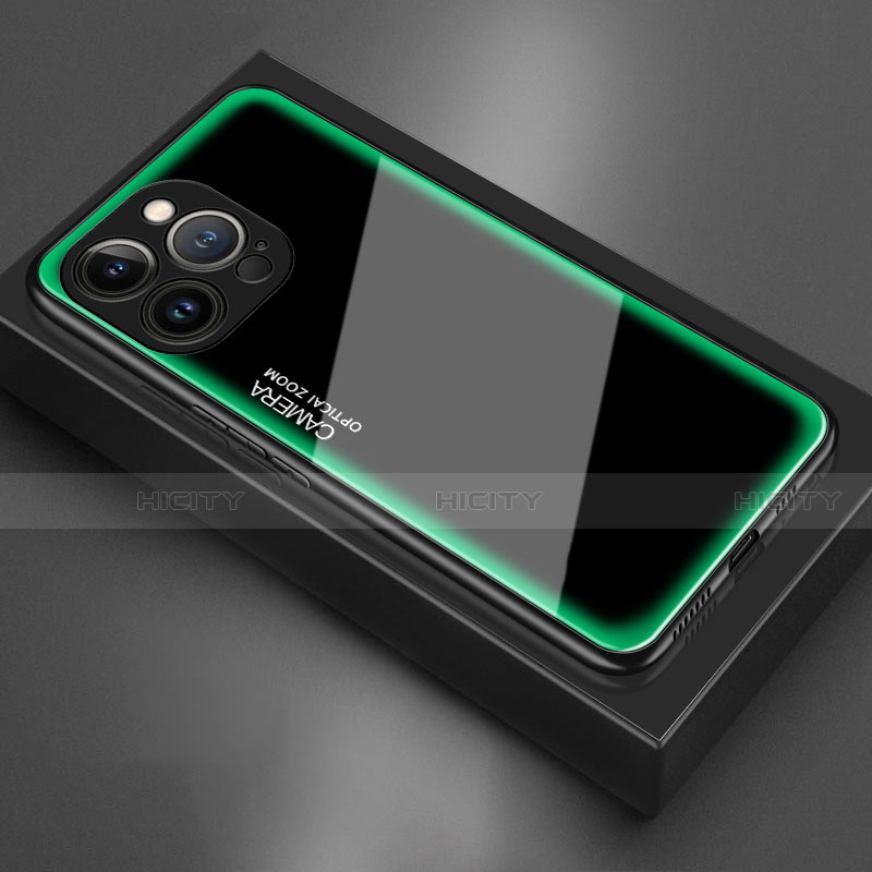 Silikon Schutzhülle Rahmen Tasche Hülle Spiegel für Apple iPhone 15 Pro groß