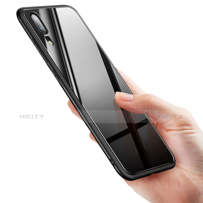 Silikon Schutzhülle Rahmen Tasche Hülle Spiegel für Huawei P20