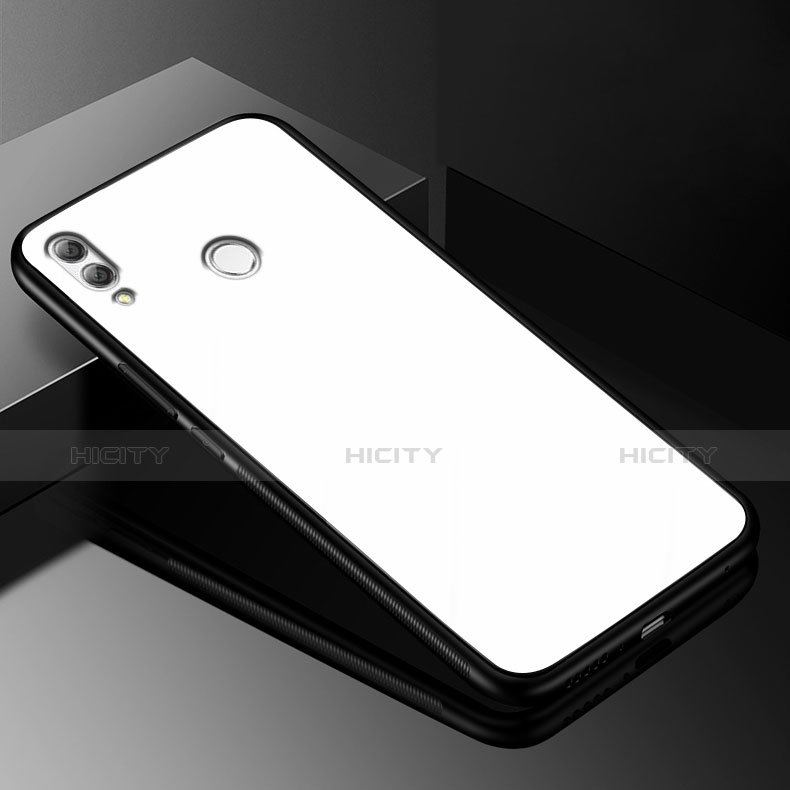 Silikon Schutzhülle Rahmen Tasche Hülle Spiegel für Huawei Y9 (2019) Weiß Plus
