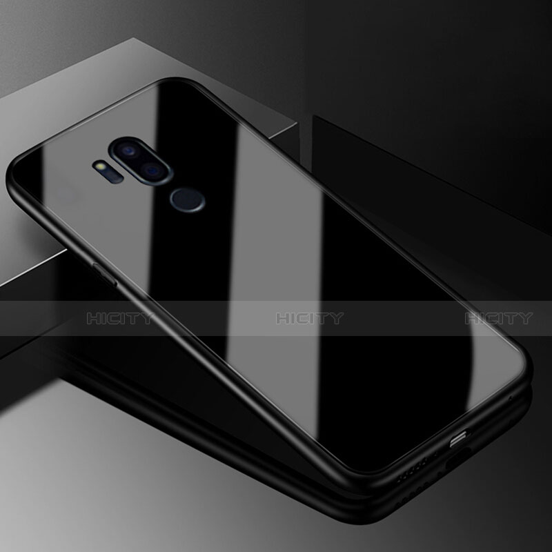Silikon Schutzhülle Rahmen Tasche Hülle Spiegel für LG G7 Schwarz Plus