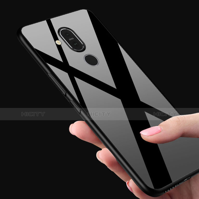 Silikon Schutzhülle Rahmen Tasche Hülle Spiegel für Nokia X7 groß